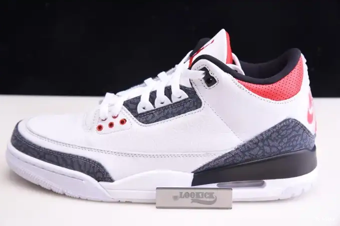 TBK "WHITE AIR FIRE CZ6431-100 RED" JORDAN RETRO 3 0530